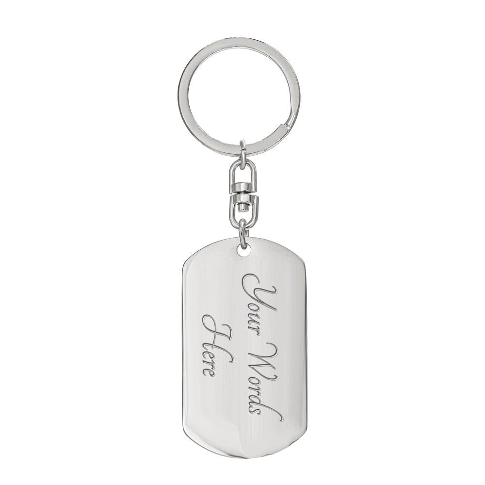 DAD with Heart Hug / Dog Tag Key Chain