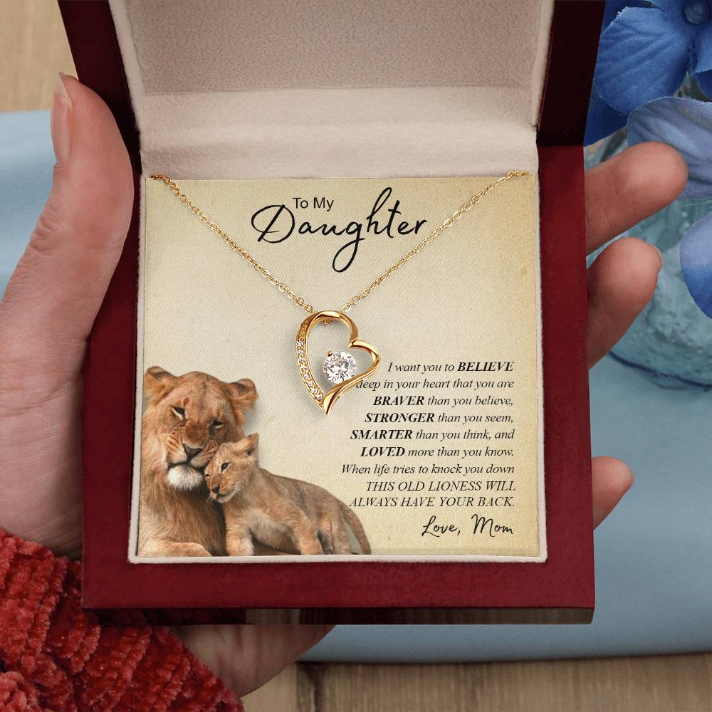 To My Daughter | You Are Braver Than You Believe - Forever Love Necklace