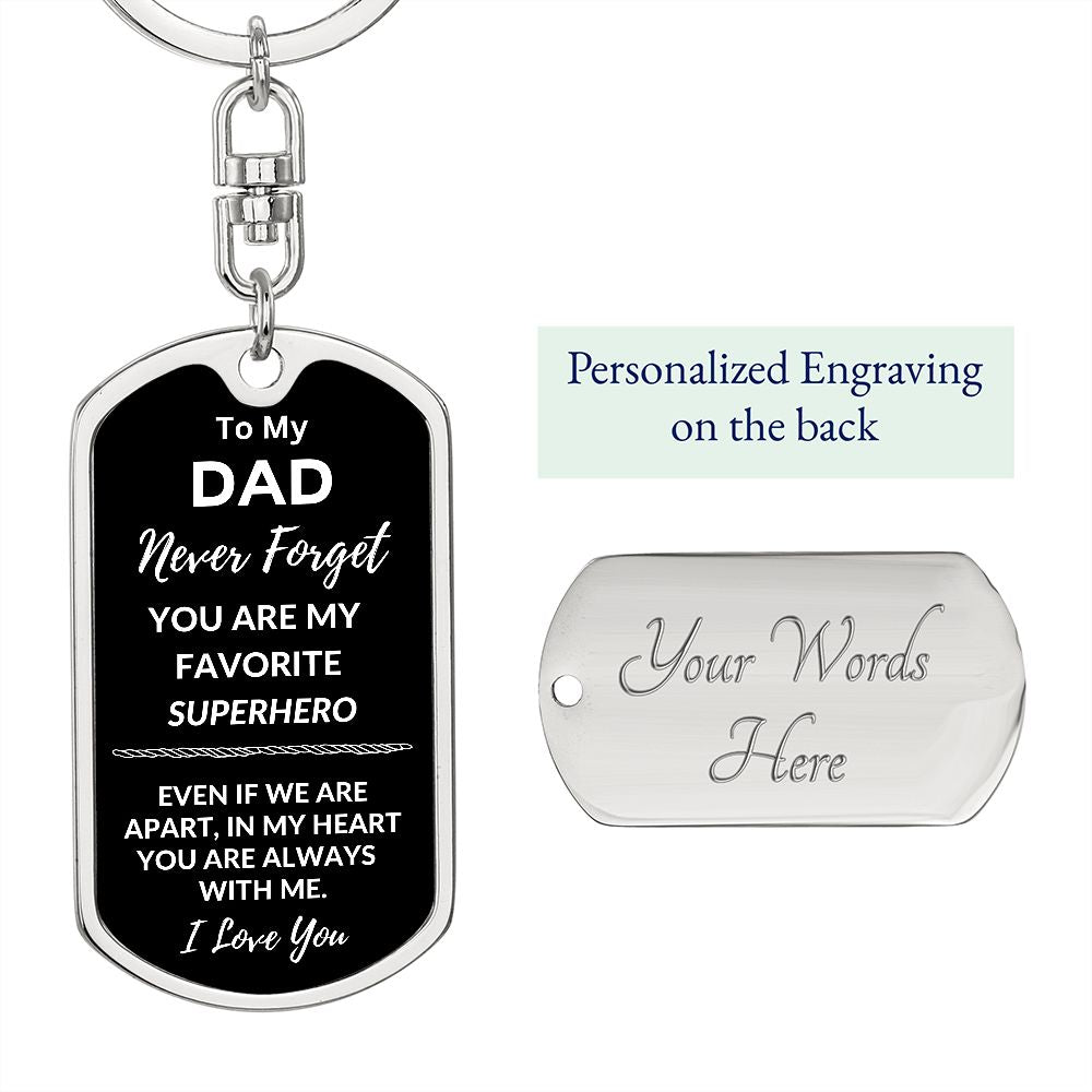 DAD -SUPERHERO / Dog Tag Key Chain