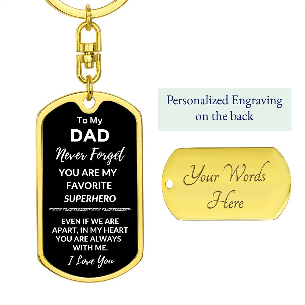 DAD -SUPERHERO / Dog Tag Key Chain