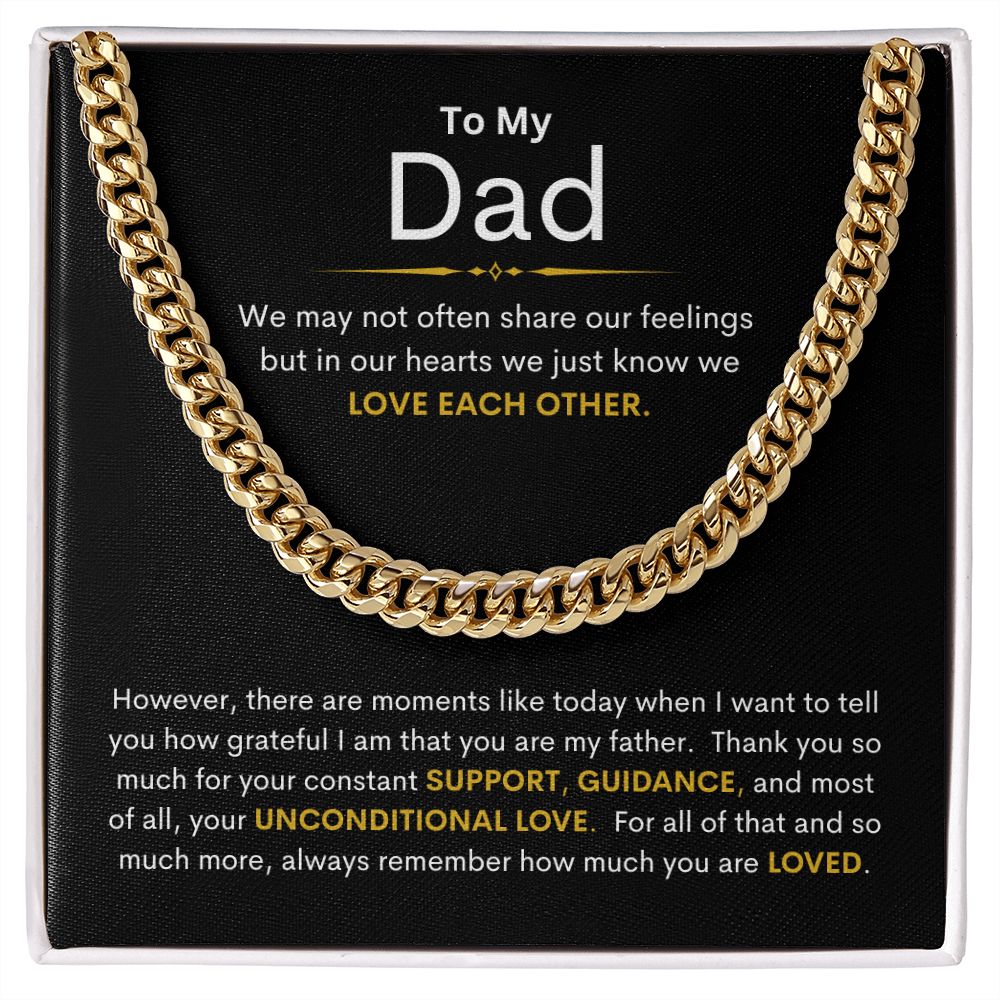 Dad, I'm Grateful for Your Love / Cuban Link Chain Necklace