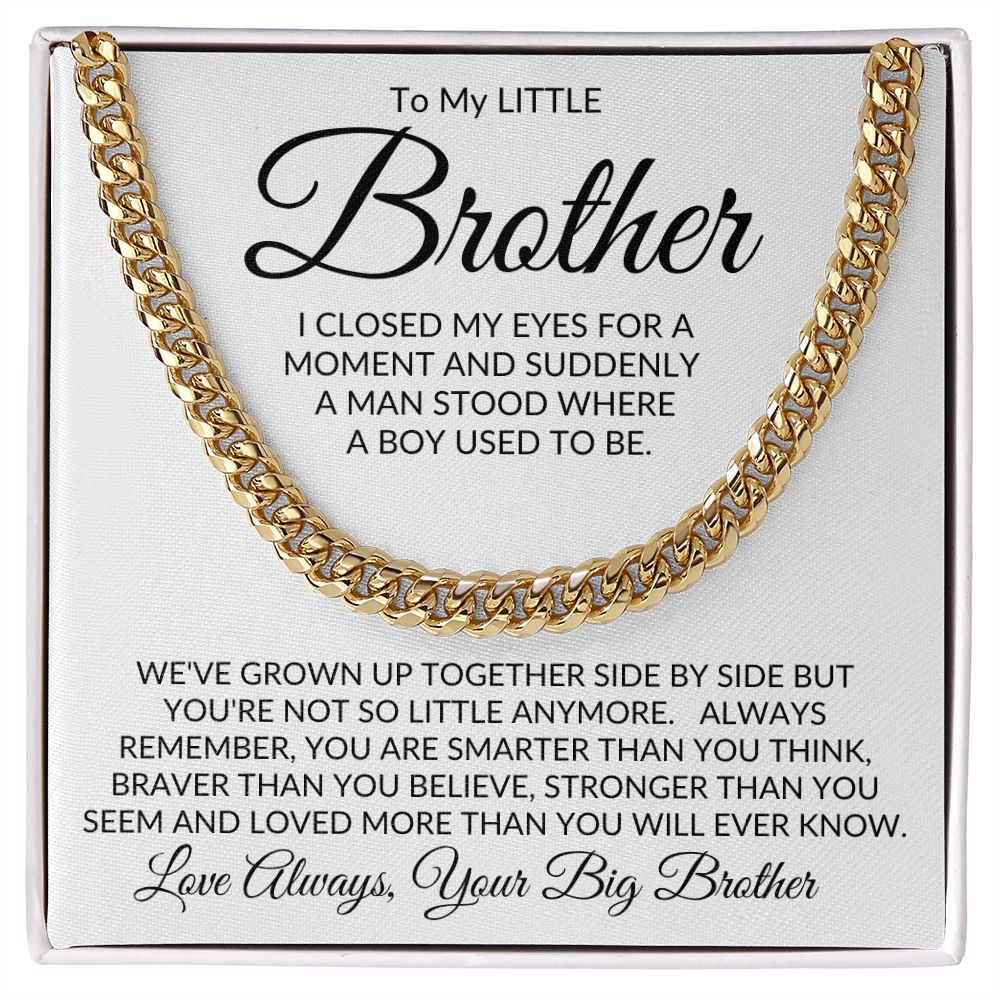 To My Little Brother from Your Big Brother l Not So Little Anymore Silver Link Chain Necklace