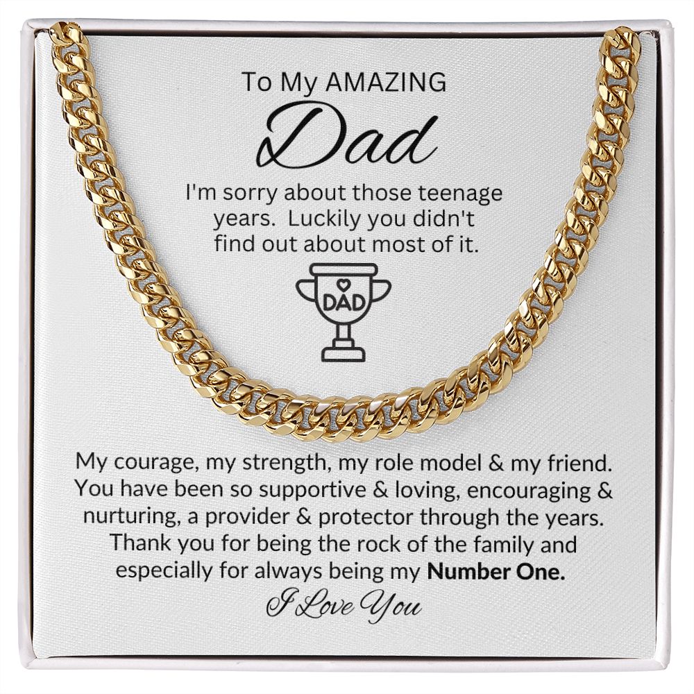 Dad, You're My # 1 / Link Chain Necklace
