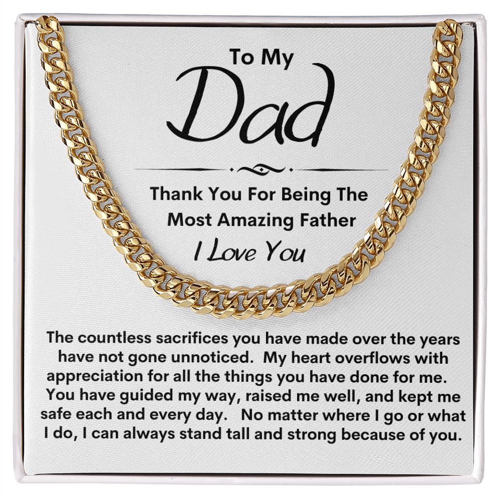 Dad, Sacrifices Appreciated / Link Chain Necklace