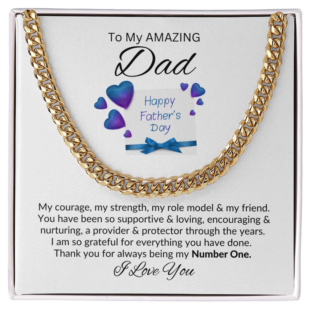Dad, My Number One \ Cuban Link Chain Necklace