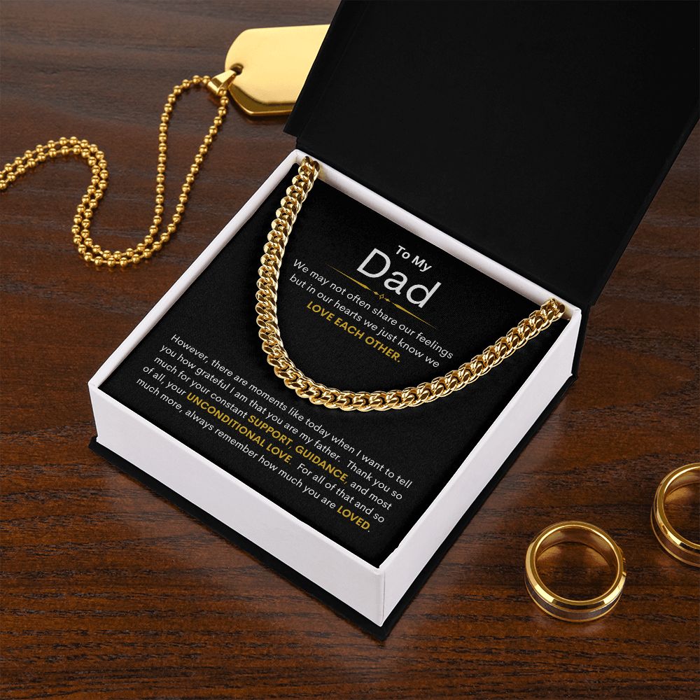 Dad, I'm Grateful for Your Love / Cuban Link Chain Necklace