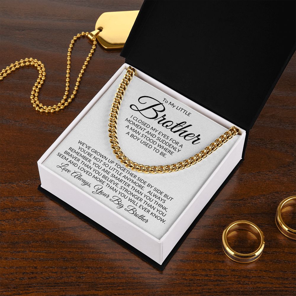 To My Little Brother from Your Big Brother l Not So Little Anymore Silver Link Chain Necklace