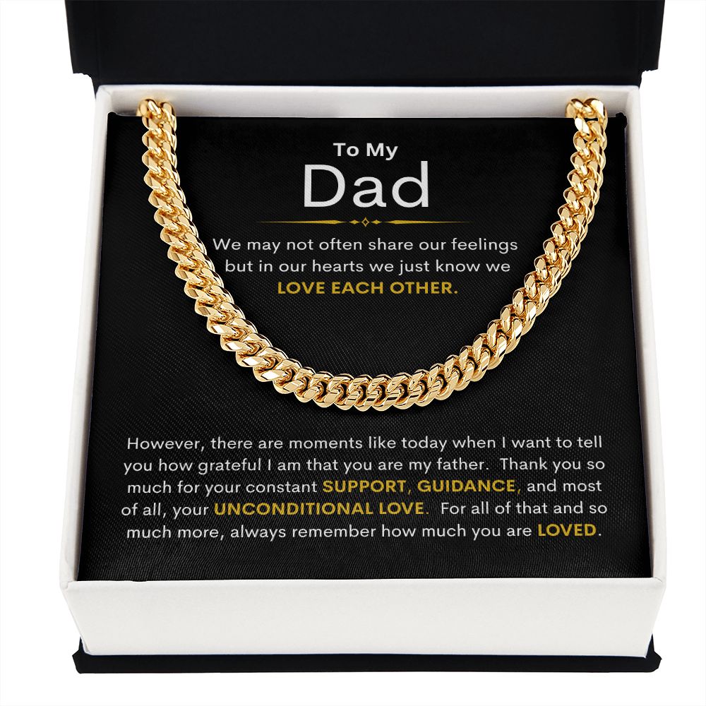 Dad, I'm Grateful for Your Love / Cuban Link Chain Necklace