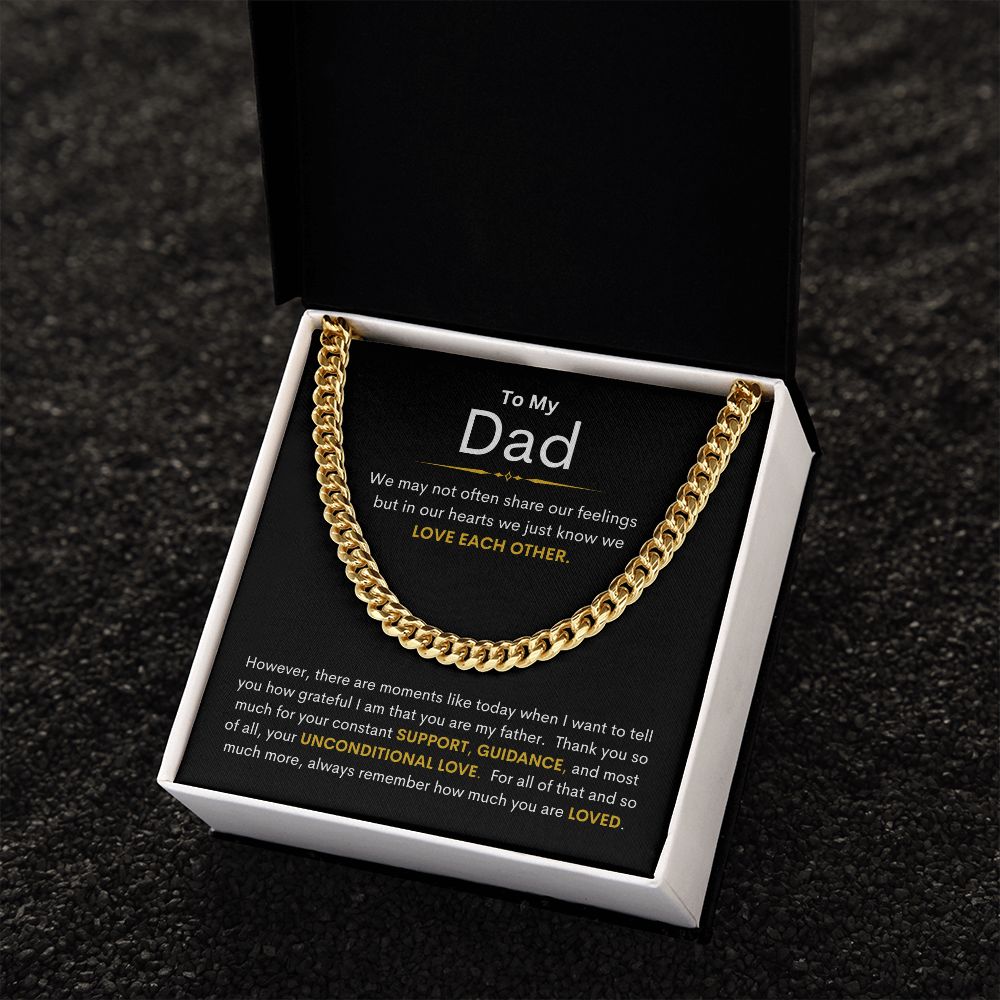 Dad, I'm Grateful for Your Love / Cuban Link Chain Necklace