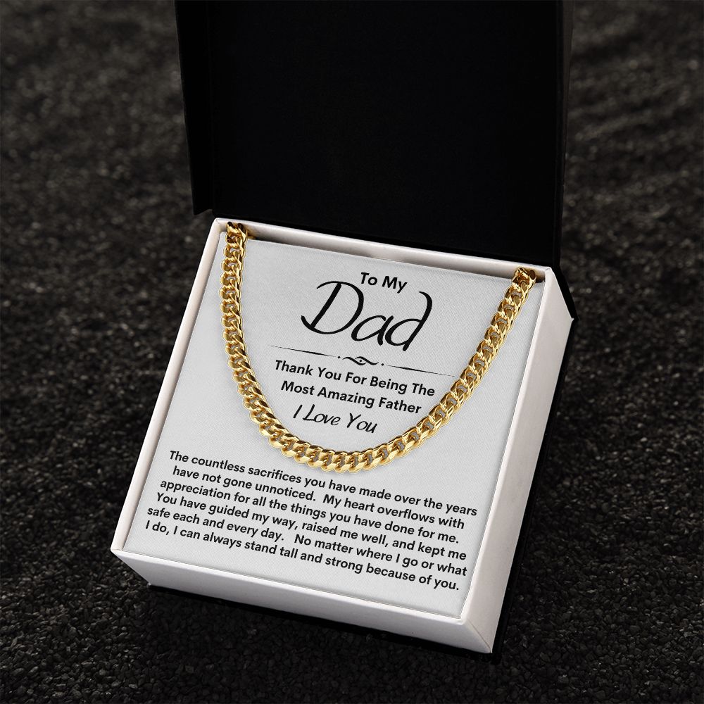 Dad, Sacrifices Appreciated / Link Chain Necklace