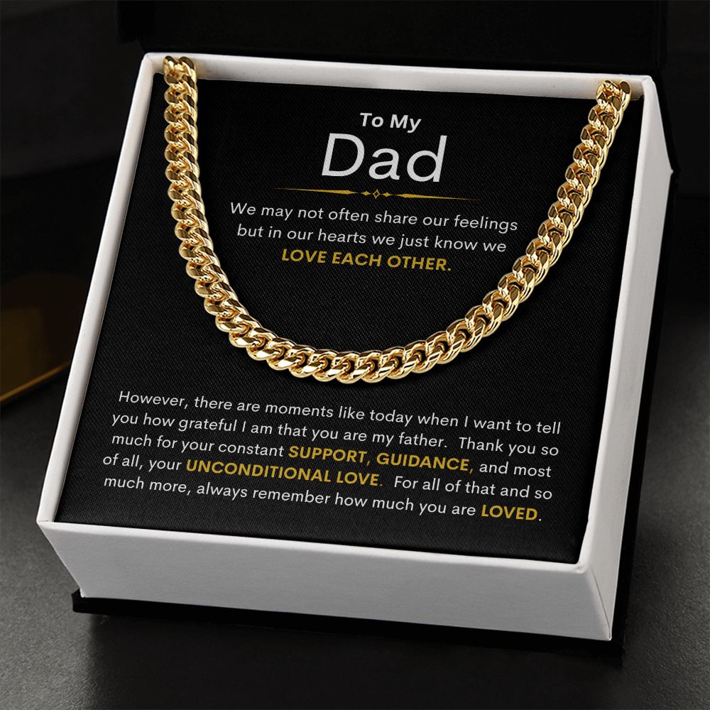 Dad, I'm Grateful for Your Love / Cuban Link Chain Necklace