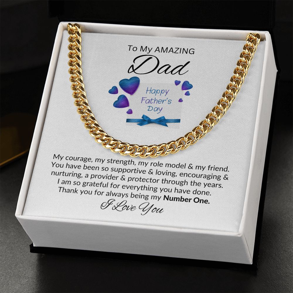 Dad, My Number One \ Cuban Link Chain Necklace