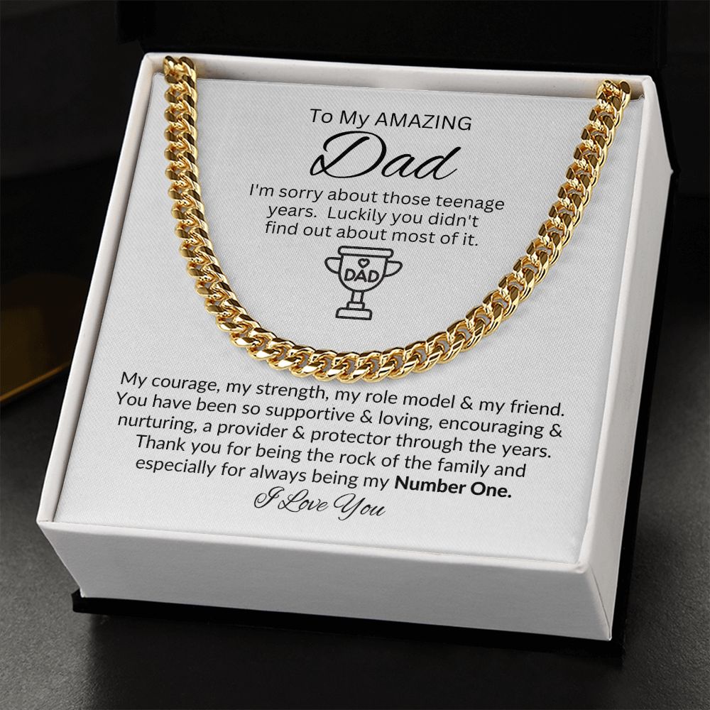 Dad, You're My # 1 / Link Chain Necklace