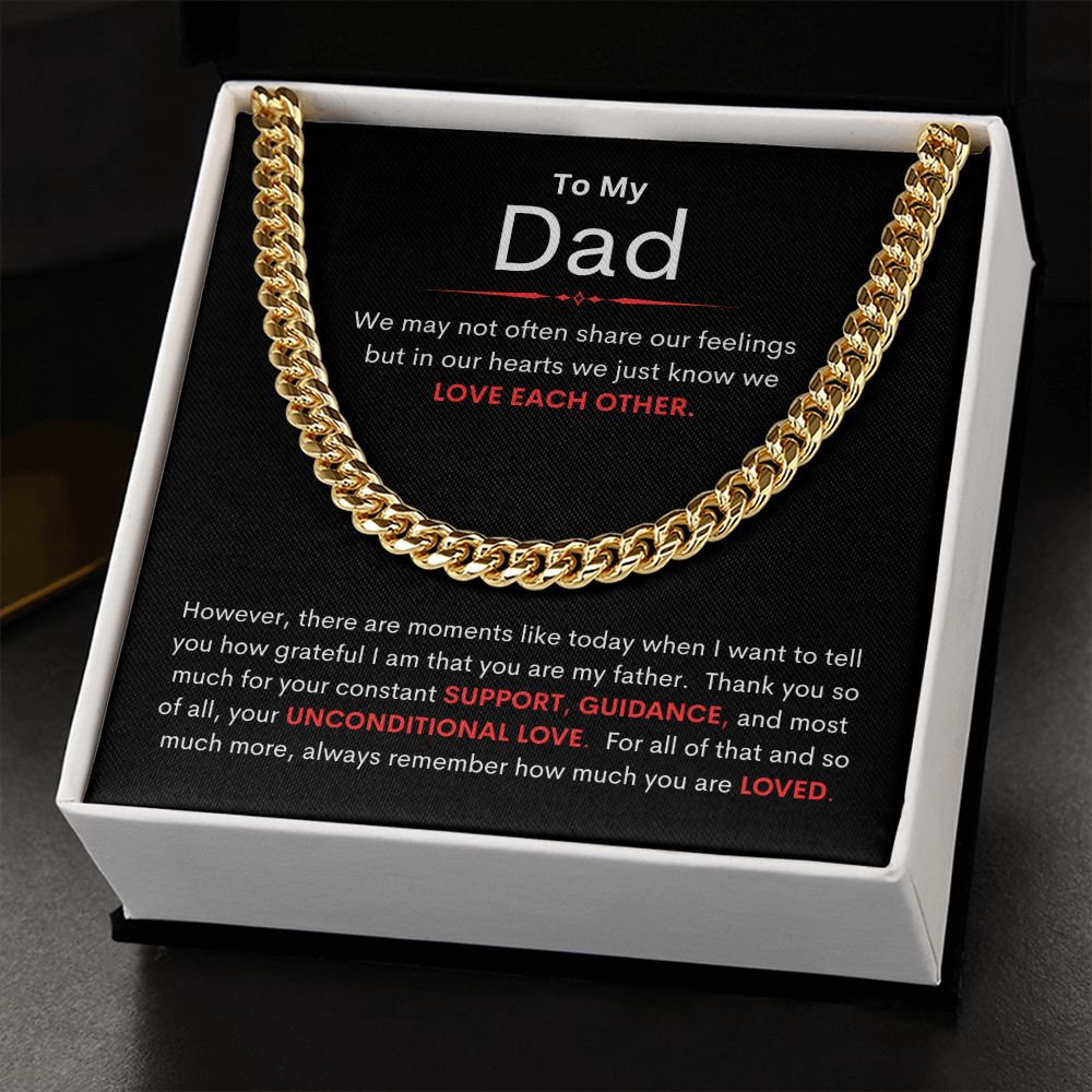 Dad, Always Remember How Much You Are Loved / Cuban Chain Necklace