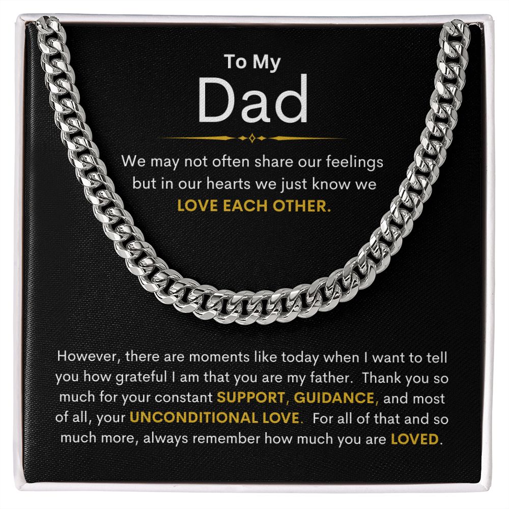 Dad, I'm Grateful for Your Love / Cuban Link Chain Necklace
