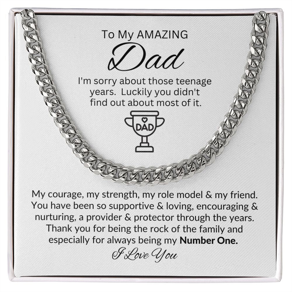 Dad, You're My # 1 / Link Chain Necklace