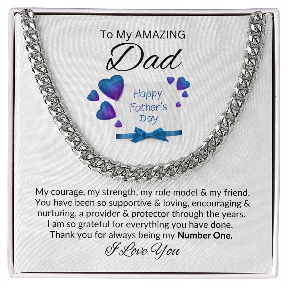 Dad, My Number One \ Cuban Link Chain Necklace