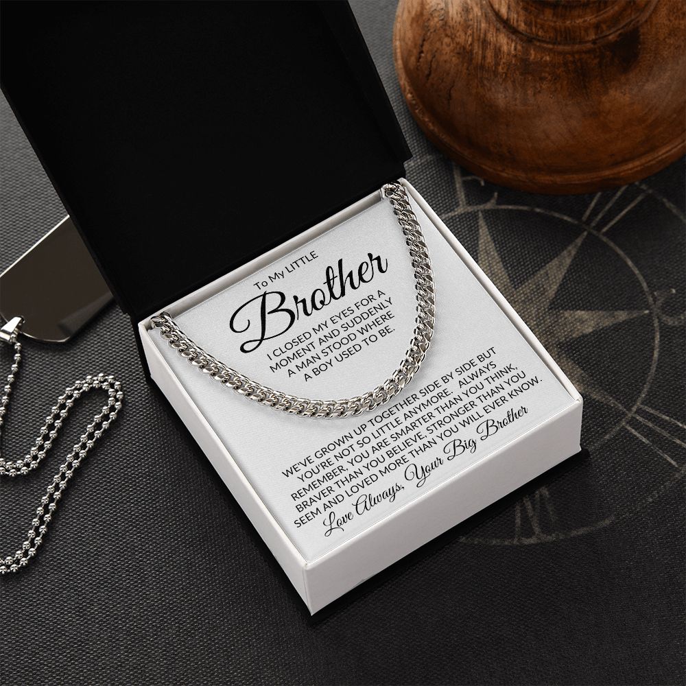 To My Little Brother from Your Big Brother l Not So Little Anymore Silver Link Chain Necklace