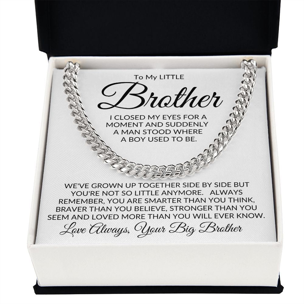 To My Little Brother from Your Big Brother l Not So Little Anymore Silver Link Chain Necklace