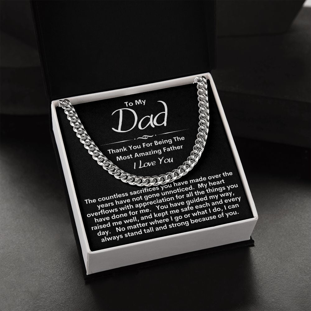 Dad - Your Sacrifices Are Appreciated / Cuban Link Chain Necklace