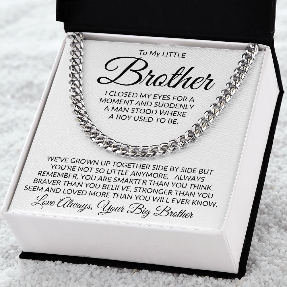 To My Little Brother from Your Big Brother l Not So Little Anymore Silver Link Chain Necklace