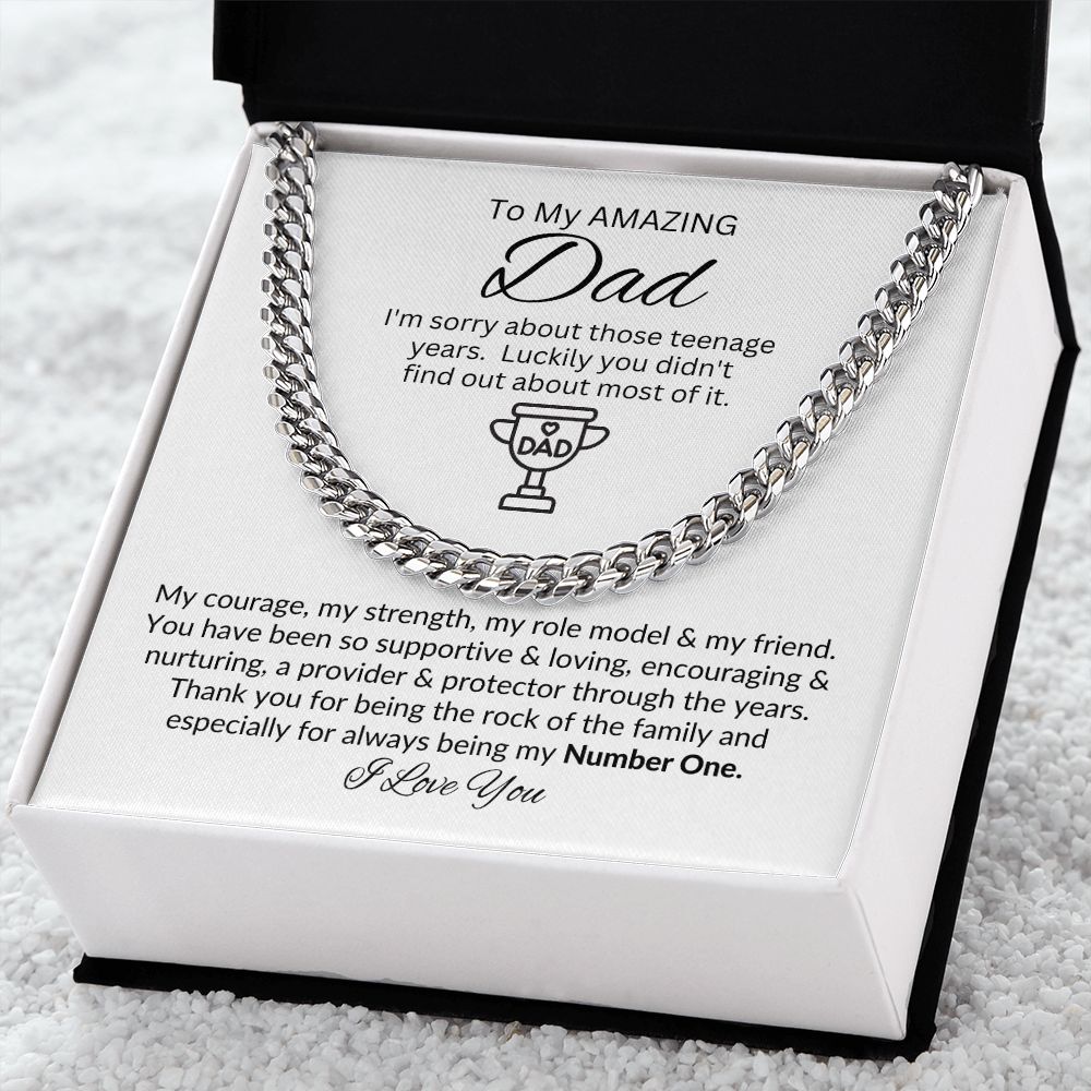 Dad, You're My # 1 / Link Chain Necklace