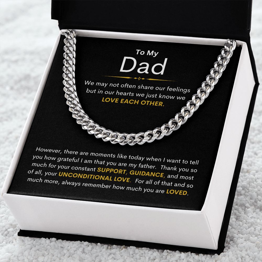 Dad, I'm Grateful for Your Love / Cuban Link Chain Necklace
