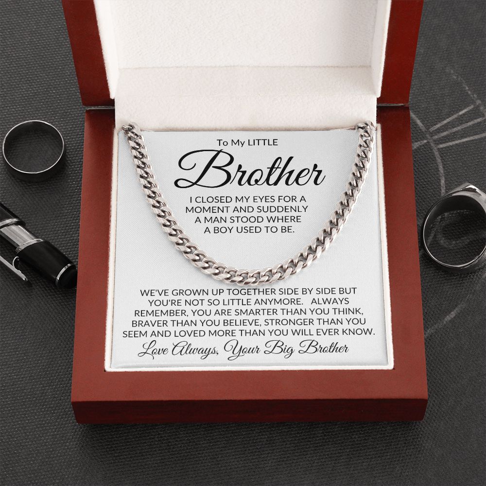 To My Little Brother from Your Big Brother l Not So Little Anymore Silver Link Chain Necklace