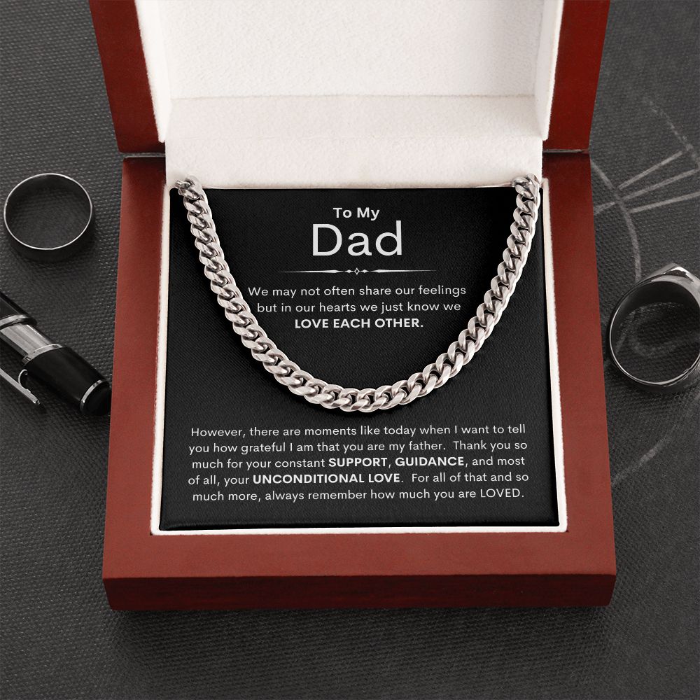 Dad, We just Know We Love Each Other / Cuban Link Chain Necklace