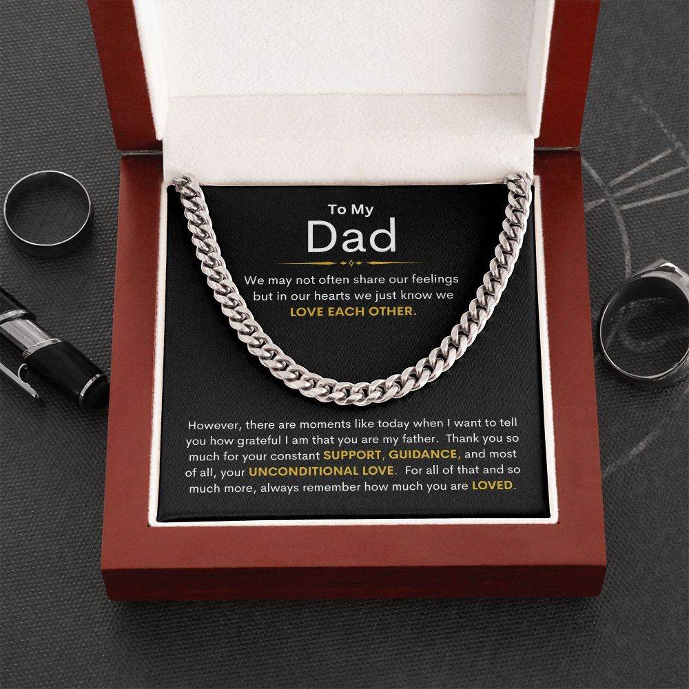 Dad, I'm Grateful for Your Love / Cuban Link Chain Necklace