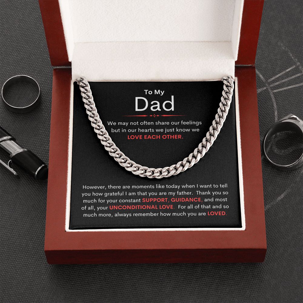 Dad, Always Remember How Much You Are Loved / Cuban Chain Necklace