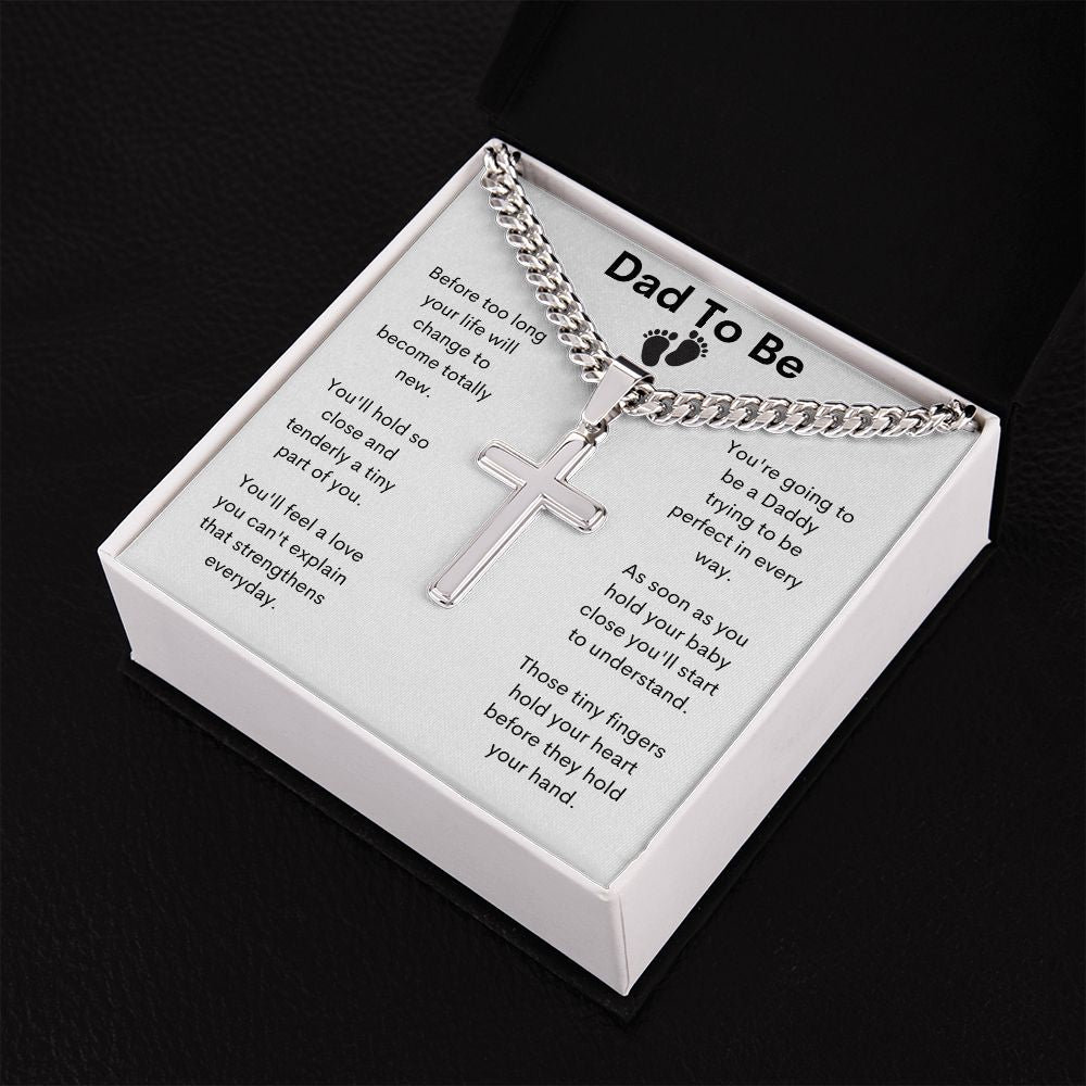 Dad To Be, Tiny Fingers Hold Your Heart / Link Chain With Cross