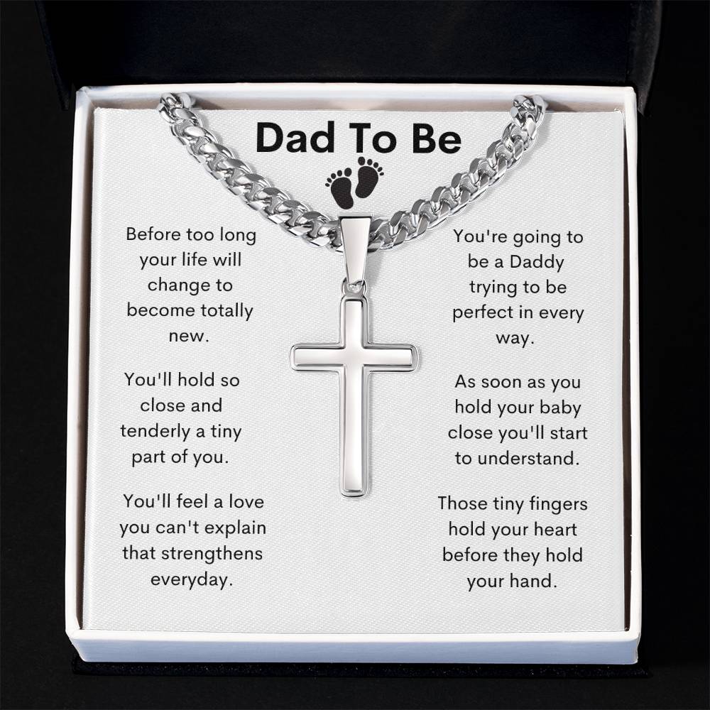 Dad To Be, Tiny Fingers Hold Your Heart / Link Chain With Cross