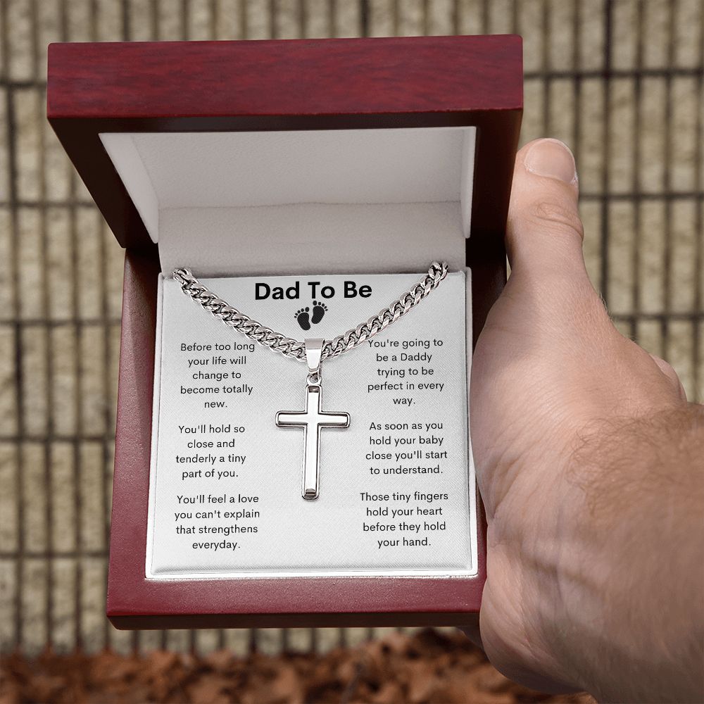 Dad To Be, Tiny Fingers Hold Your Heart / Link Chain With Cross