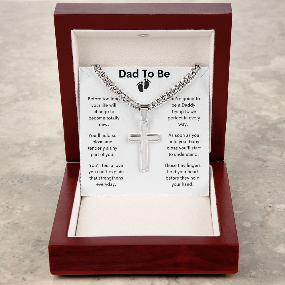 Dad To Be, Tiny Fingers Hold Your Heart / Link Chain With Cross