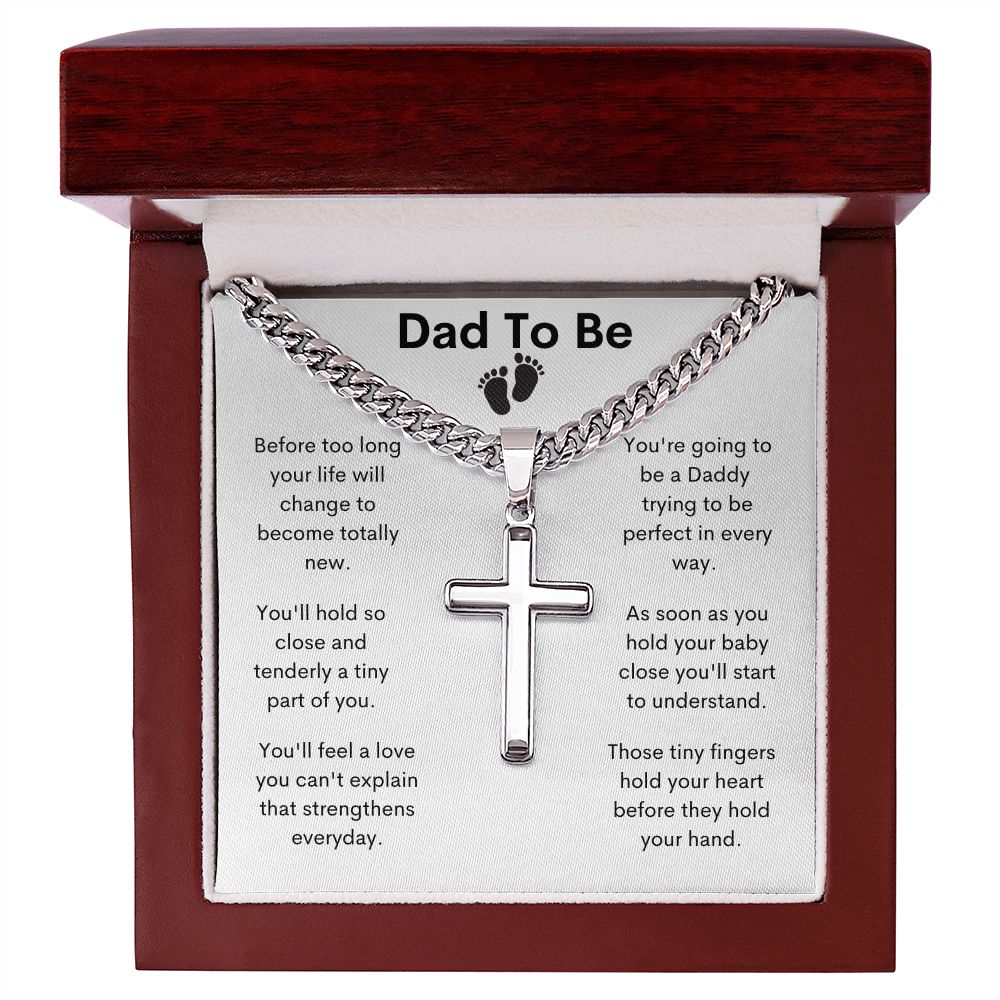 Dad To Be, Tiny Fingers Hold Your Heart / Link Chain With Cross