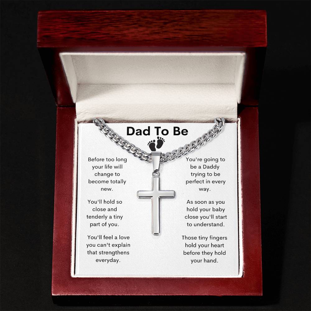 Dad To Be, Tiny Fingers Hold Your Heart / Link Chain With Cross