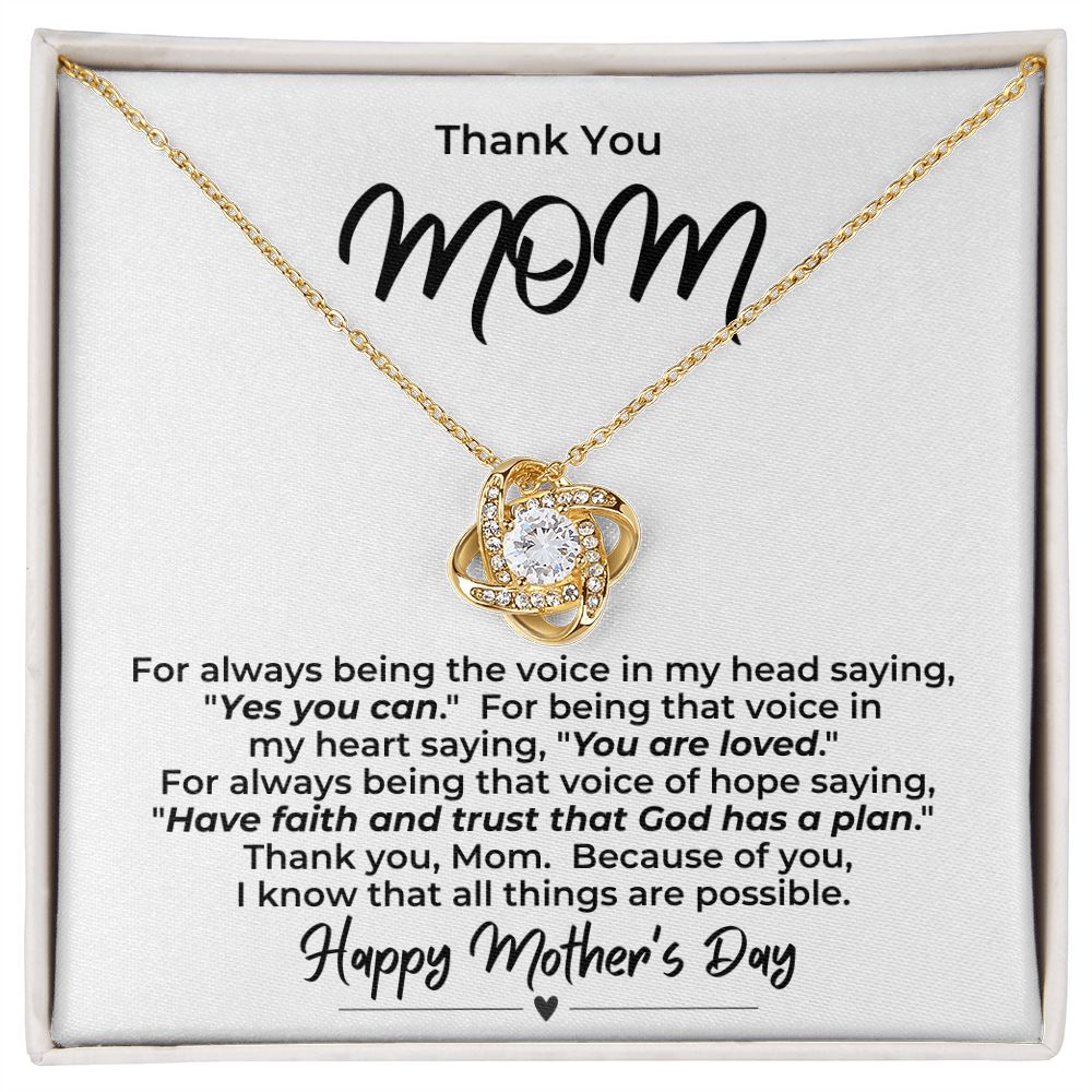 Thank You Mom -- Love Knot Necklace