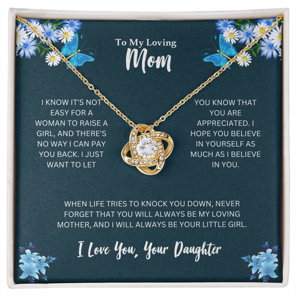 To My Loving Mom | I Love You - Love Knot Necklace