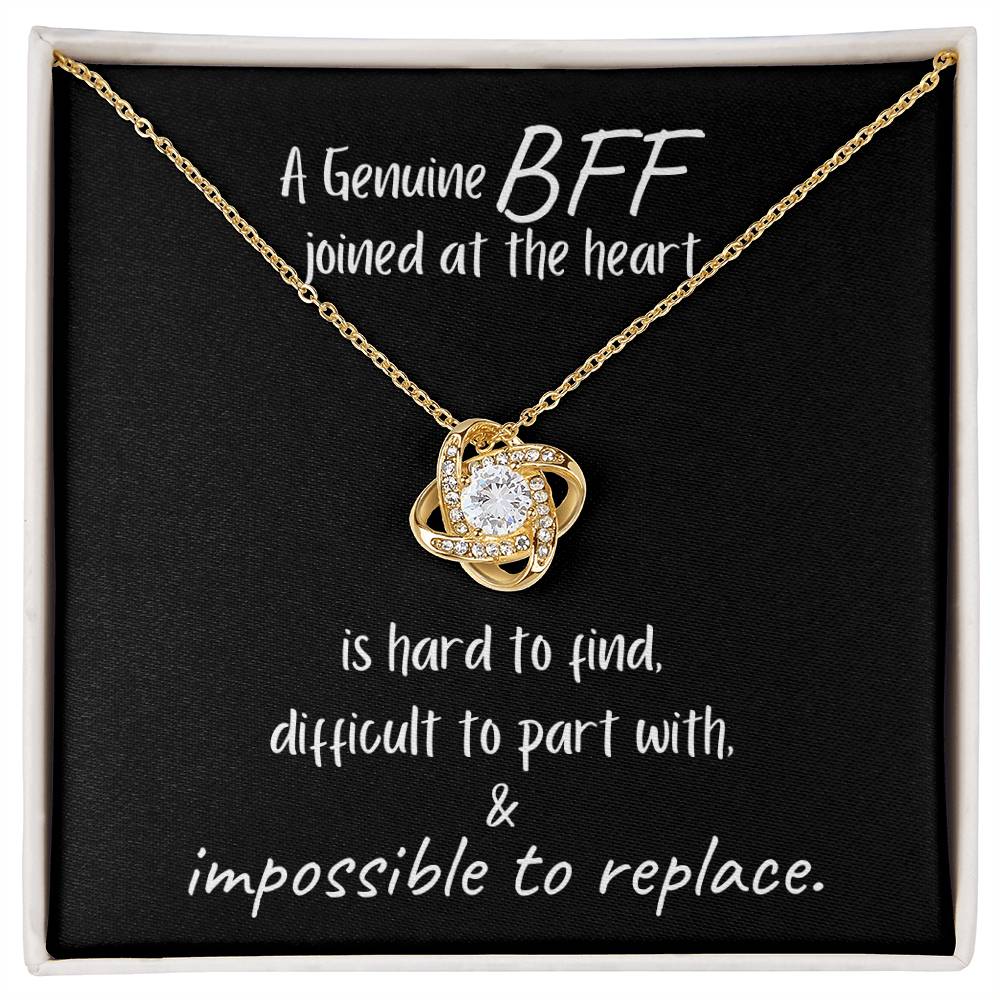 A Genuine BFF is Impossible to Replace / Love Knot Necklace Jewelry
