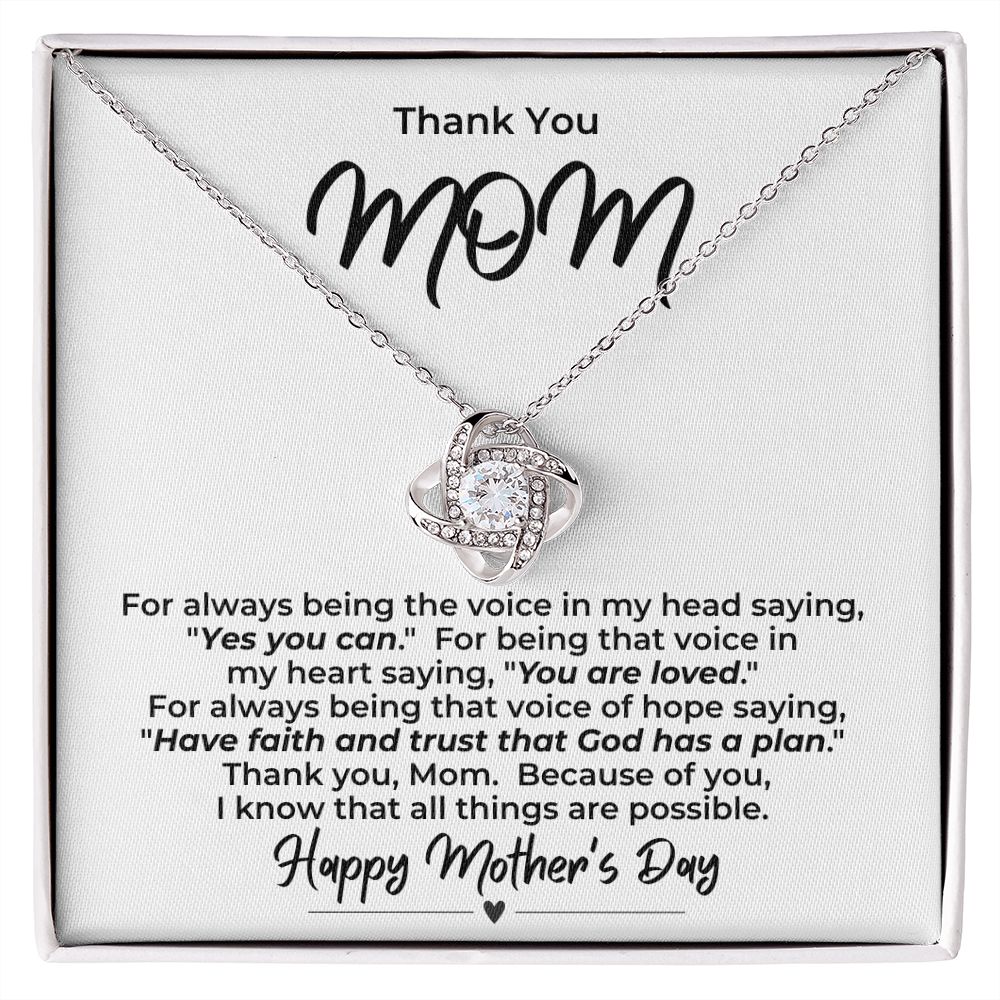 Thank You Mom -- Love Knot Necklace