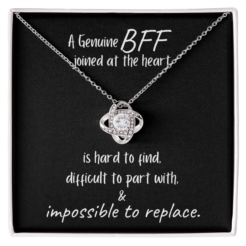 A Genuine BFF is Impossible to Replace / Love Knot Necklace Jewelry