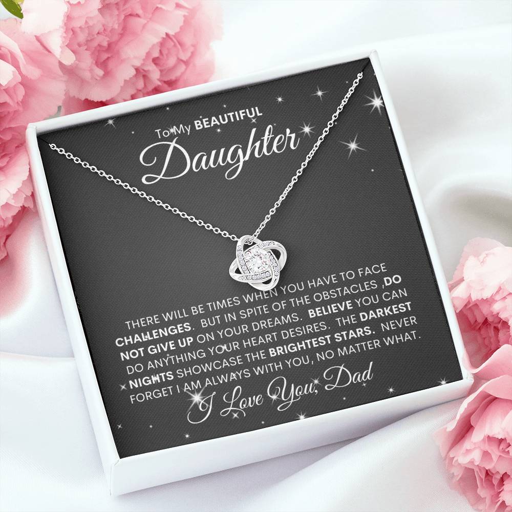 TO MY DAUGHTER - THE BRIGHTEST STAR / Love Knot Necklace