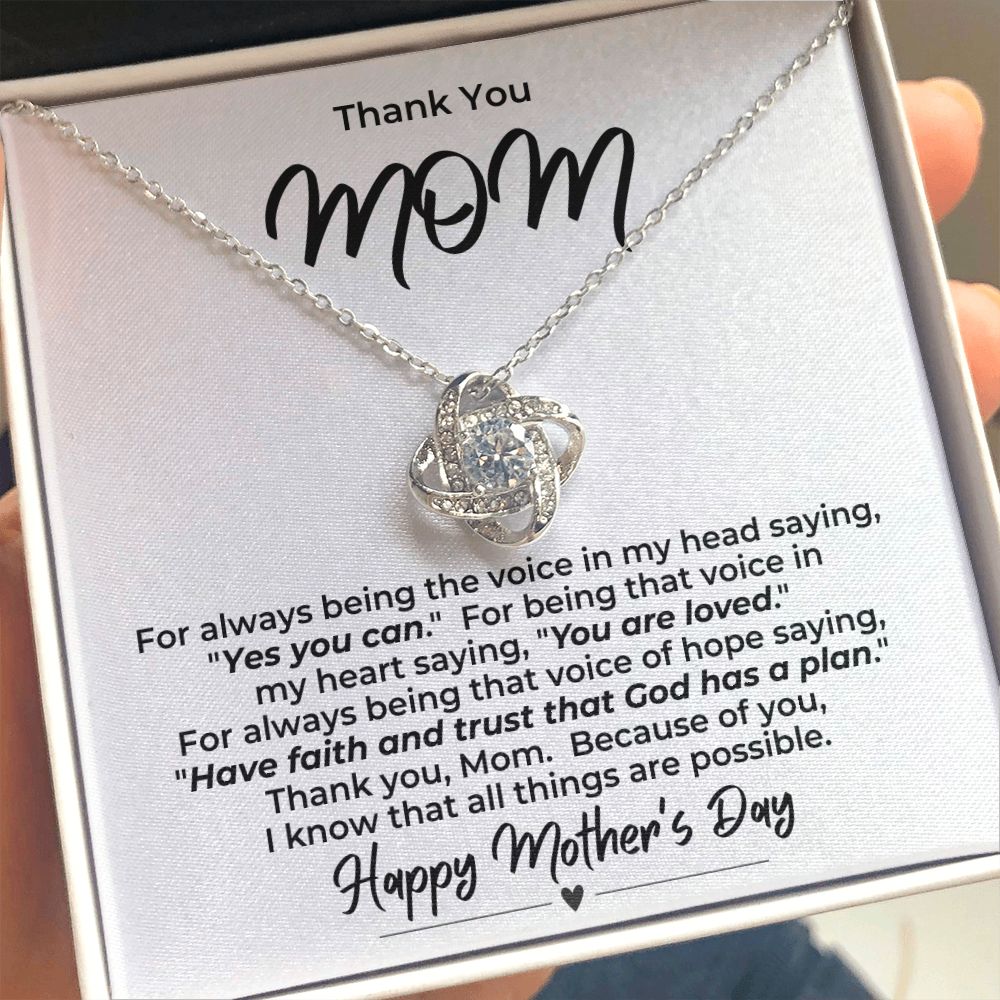 Thank You Mom -- Love Knot Necklace