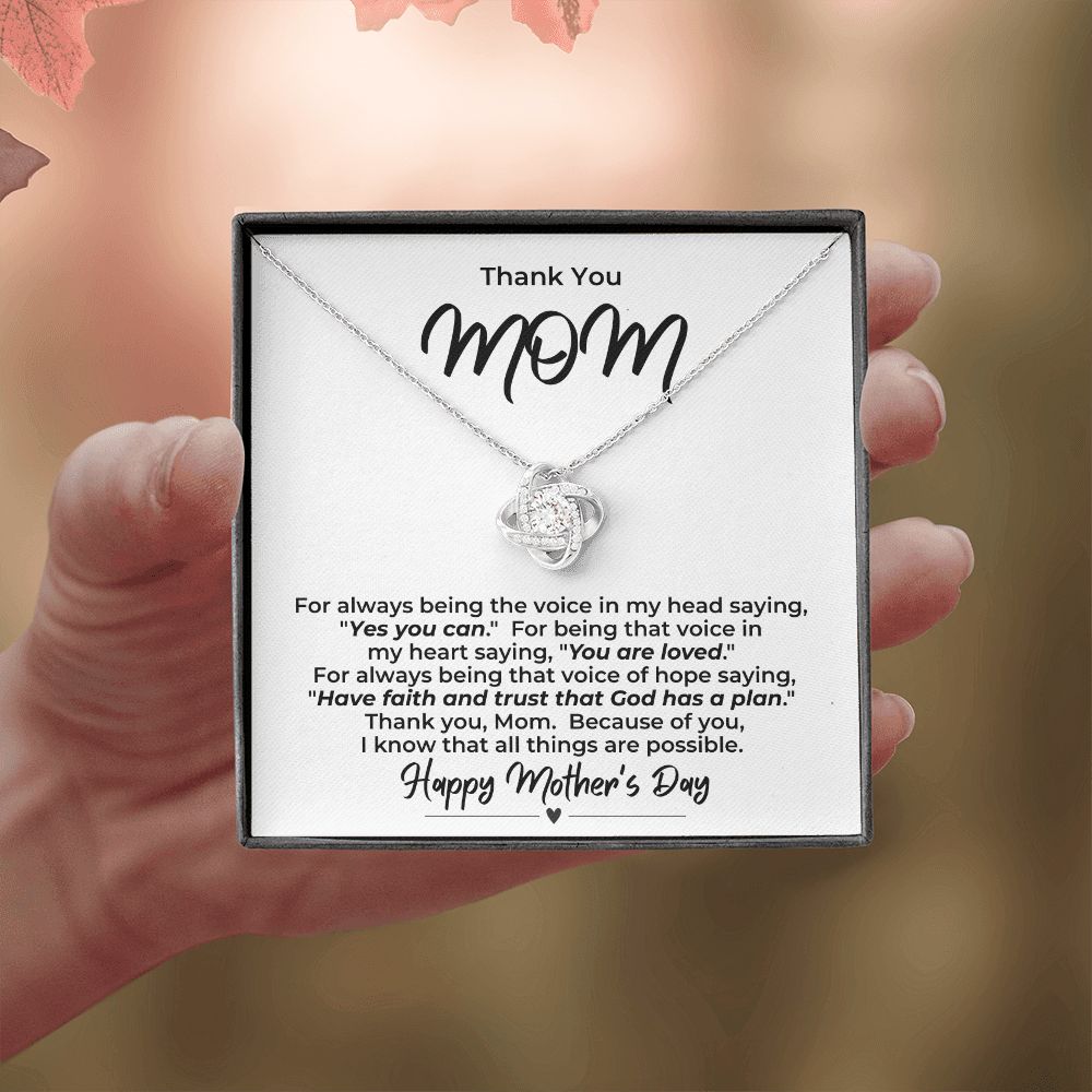 Thank You Mom -- Love Knot Necklace