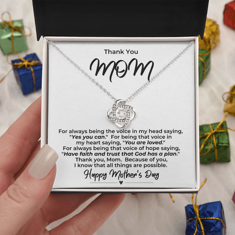 Thank You Mom -- Love Knot Necklace