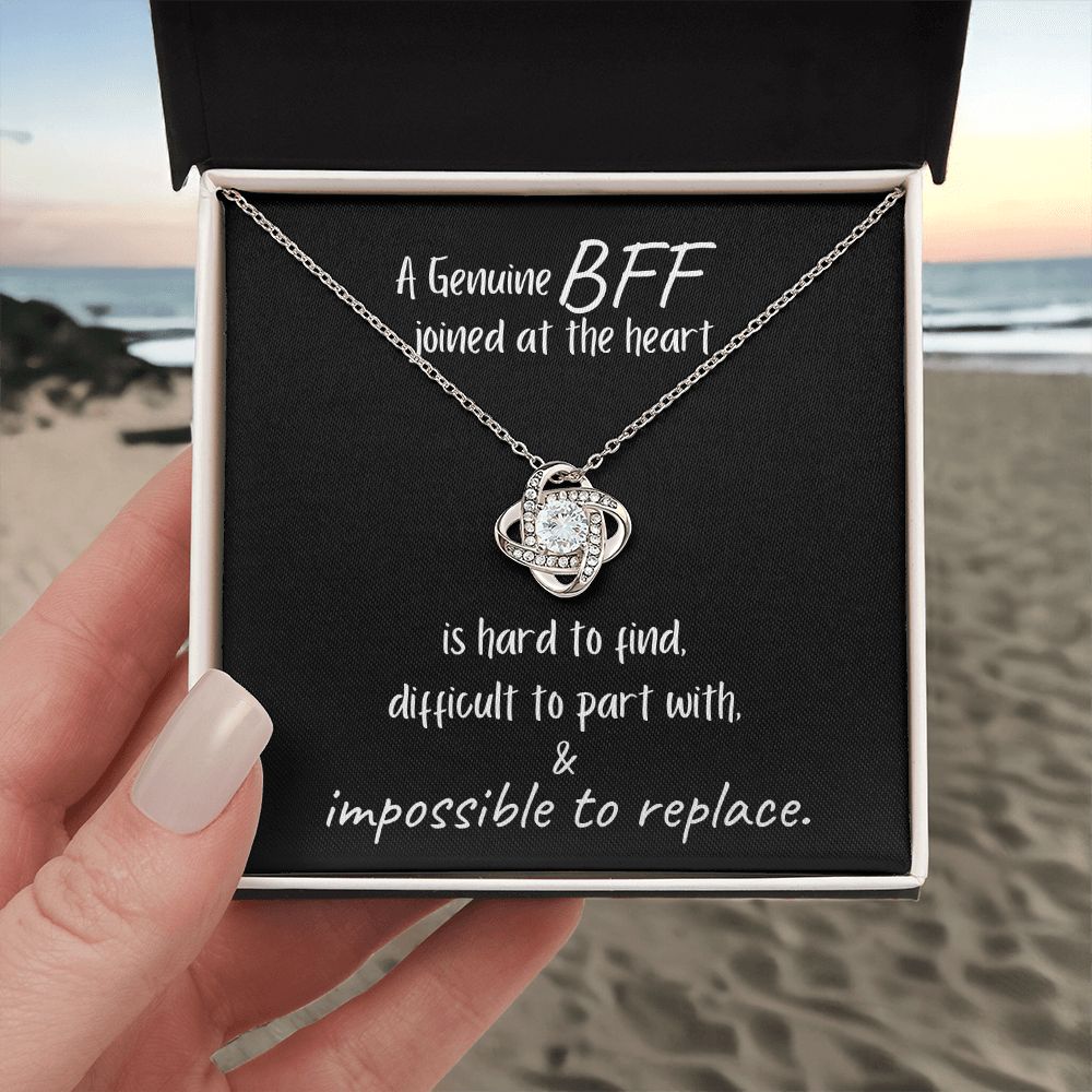 A Genuine BFF is Impossible to Replace / Love Knot Necklace Jewelry