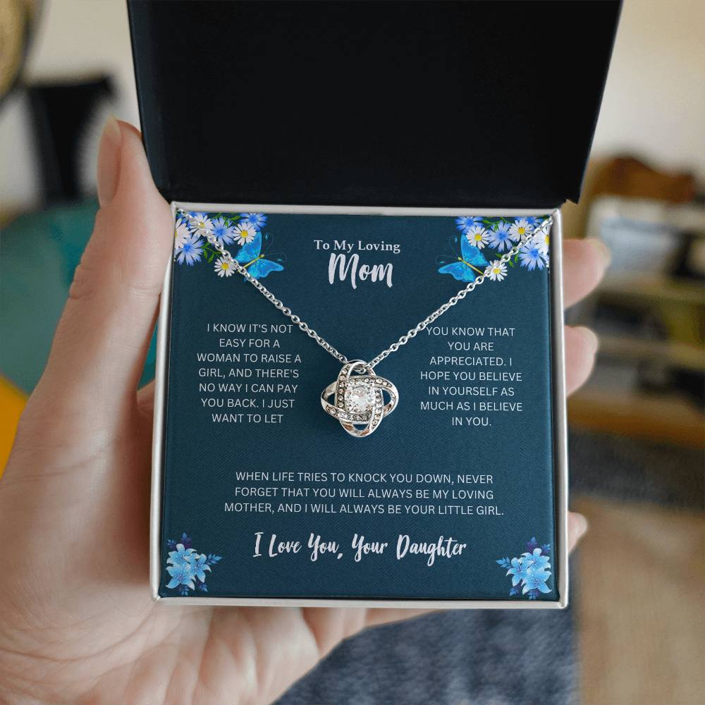 To My Loving Mom | I Love You - Love Knot Necklace