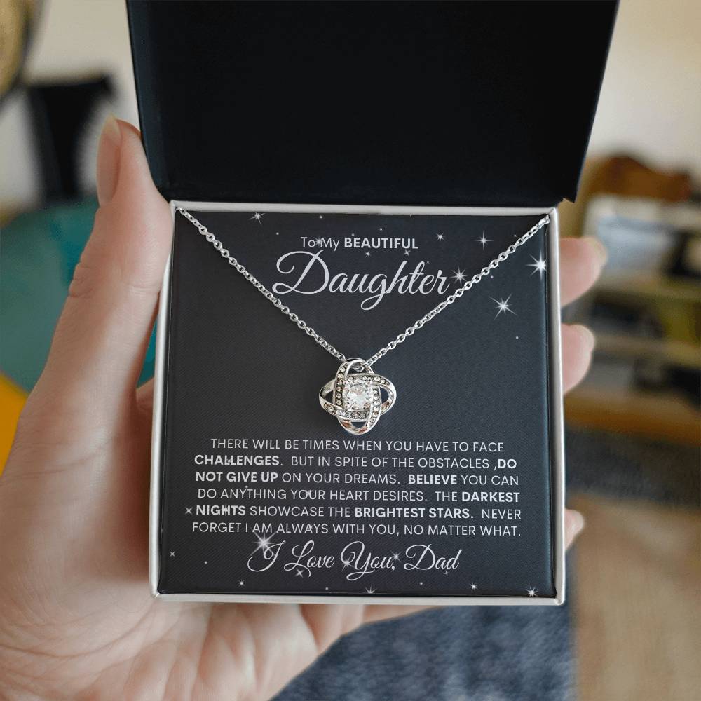 TO MY DAUGHTER - THE BRIGHTEST STAR / Love Knot Necklace