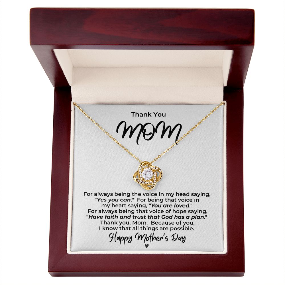Thank You Mom -- Love Knot Necklace